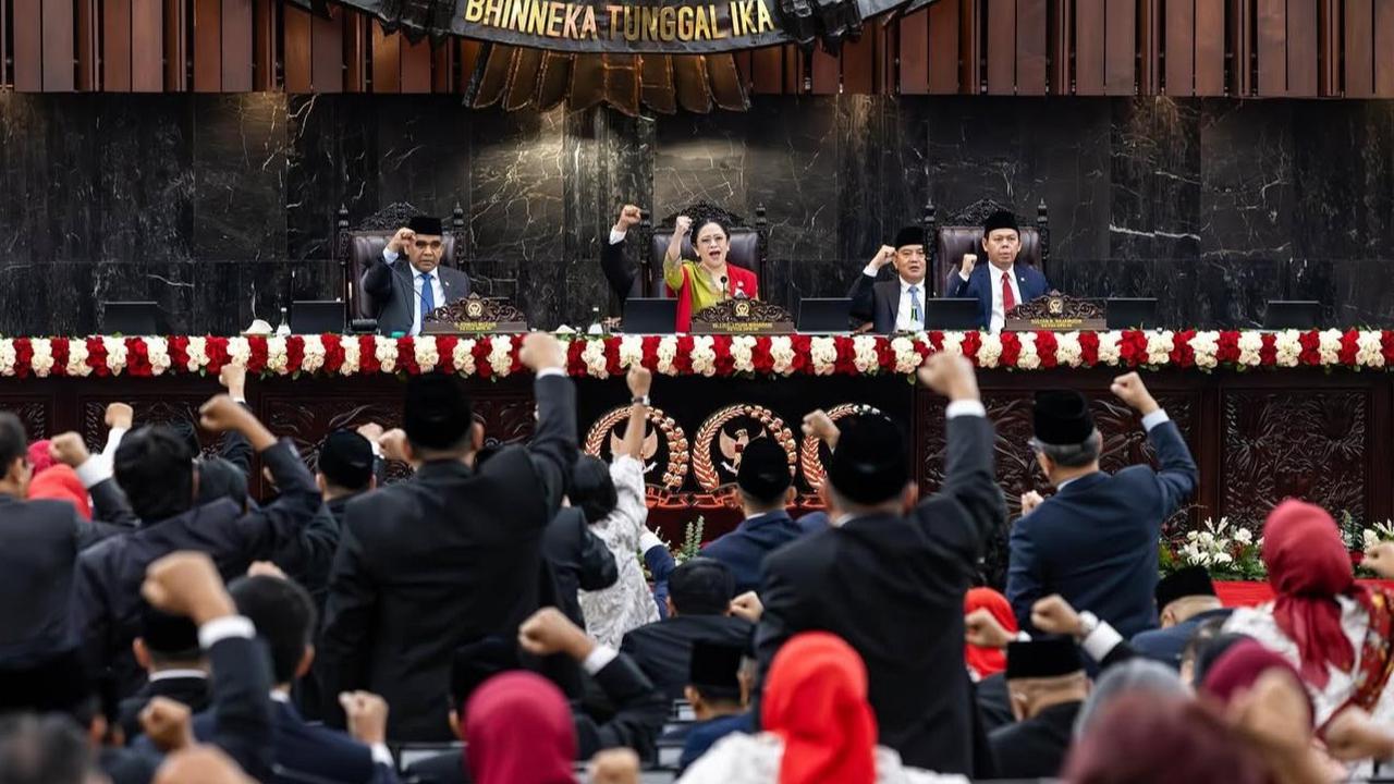 Ketua DPR RI Puan Maharani saat pembukaan Masa Sidang I DPR