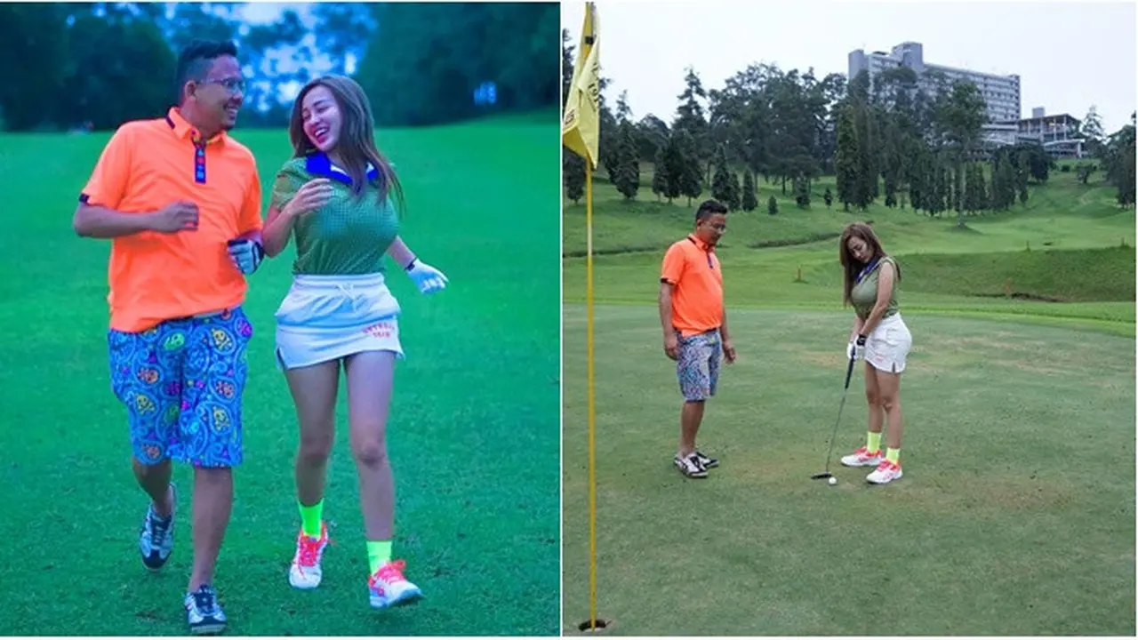 6 Potret Kemesraan Cupi Cupita dan Bintang Bagus Usai Lamaran, Main Golf Bareng