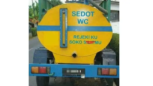 6 Tulisan di Truk Sedot WC Ini Jadi Sorotan, Nyeleneh Banget