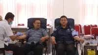 HUT ke-73 Humas Polri, Polres Pemalang dan Wartawan Gelar Donor Darah