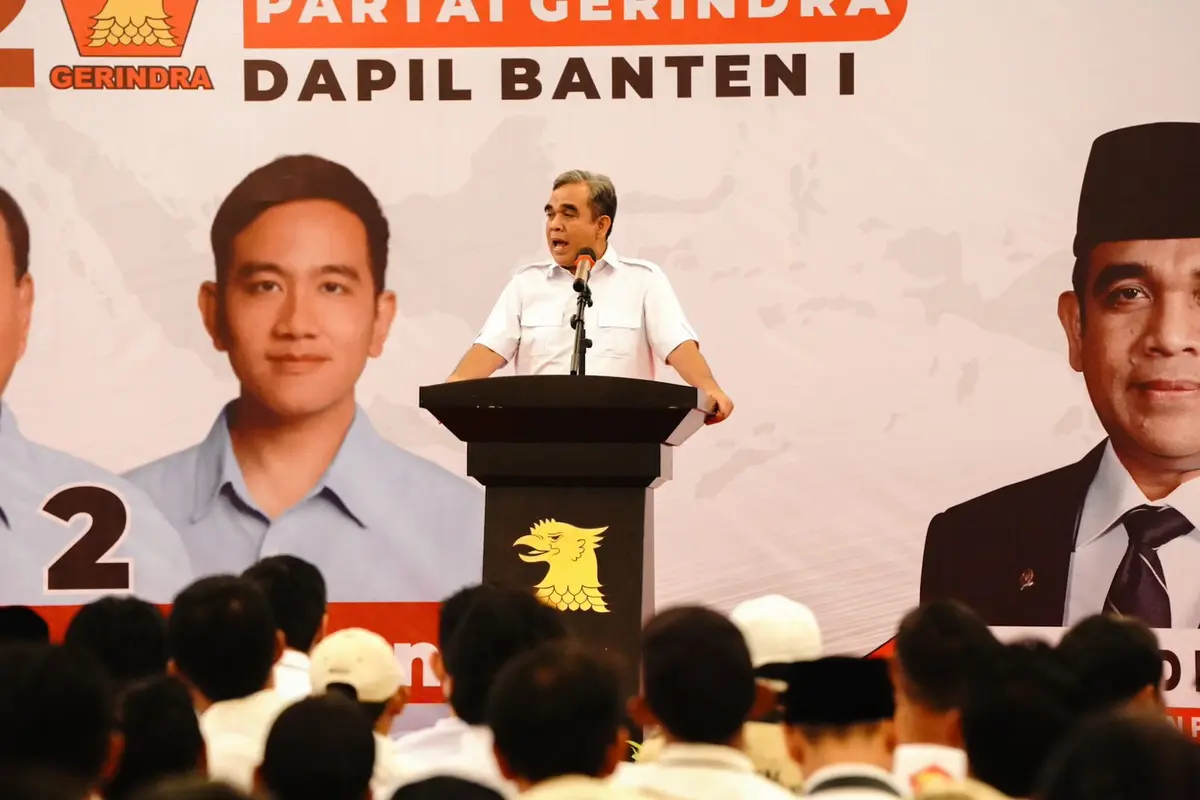 Sekjen Partai Gerindra Ahmad Muzani menghadiri konsolidasi kader Gerindra daerah pemilihan (Dapil) Banten I, meliputi Kabupaten Lebak dan Kabupaten Pandeglang, di Banten, Sabtu (6/1/2024).