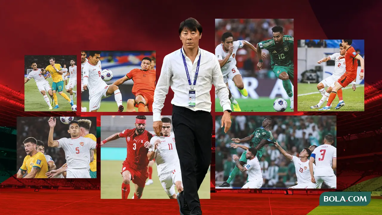 Kolase - Shin Tae-yong dikelilingi kolase pertandingan Timnas Indonesia