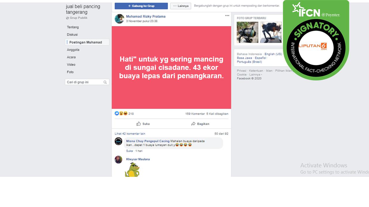 Hoaks buaya lepas di Sungai Cisadane