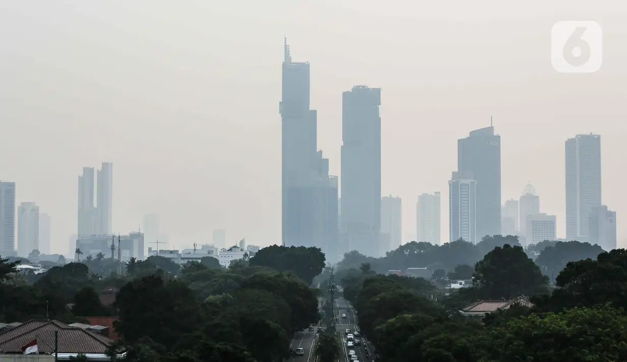 Dinas Lingkungan Hidup DKI Jakarta menghimbau masyarakat untuk mengurangi mobilitas menggunakan mobil pribadi.(Liputan6.com/Faizal Fanani)