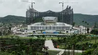 Foto menunjukkan Istana Kepresidenan Indonesia di Ibu Kota Nusantara, Penajam Paser Utara, Kalimantan Timur, pada tanggal 11 Juli 2024. (Yasuyoshi CHIBA/AFP)