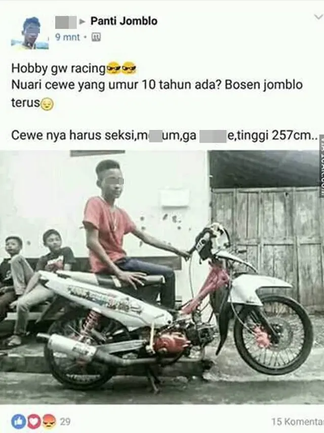 Status Lucu Anak Motor di Media Sosial Ini Bikin Mikir Keras