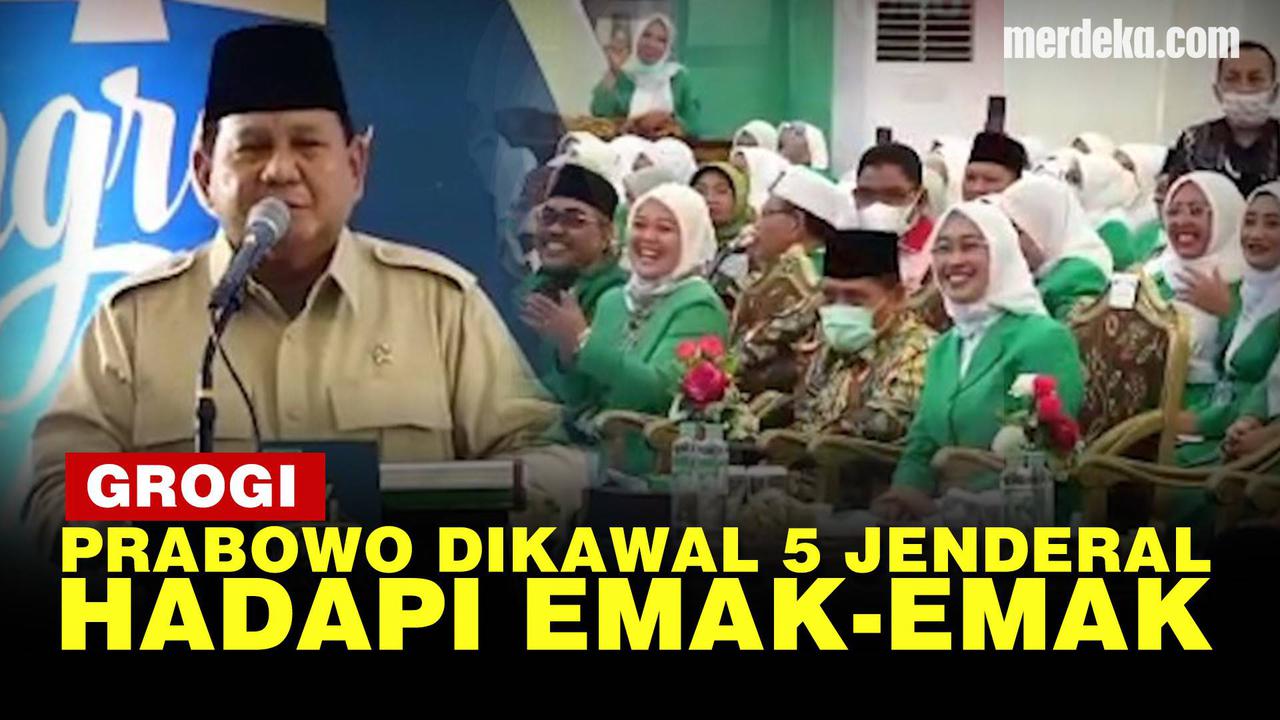 VIDEO: Menhan Prabowo Dikawal 5 Pensiunan Jenderal AD, AU & AL di Kongres Fatayat NU