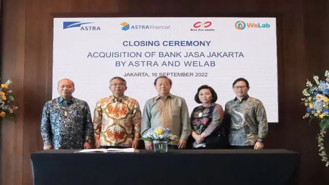 PT Astra International Tbk (ASII) melalui PT Sedaya Multi Investama menyelesaikan transaksi akuisisi salah satu bank komersial di Indonesia PT Bank Jasa Jakarta bersama dengan WeLab, Senin, 19 September 2022. (Foto: PT Astra International Tbk)