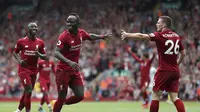 Sadio Mane mencetak dua gol untuk Liverpool (David Davies/PA via AP)