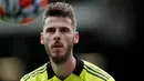 David De Gea. Kiper Manchester United ini adalah seorang striker yang mampu mencetak banyak gol saat berusia di bawah 14 tahun ketika bermain untuk klub masa kecilnya. (AFP/Adrian Dennis)