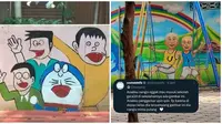 Potret Lukisan Kartun di Dinding Nyeleneh. (Sumber: 1cak.com dan Instagram/kementrian_humor_indonesia)