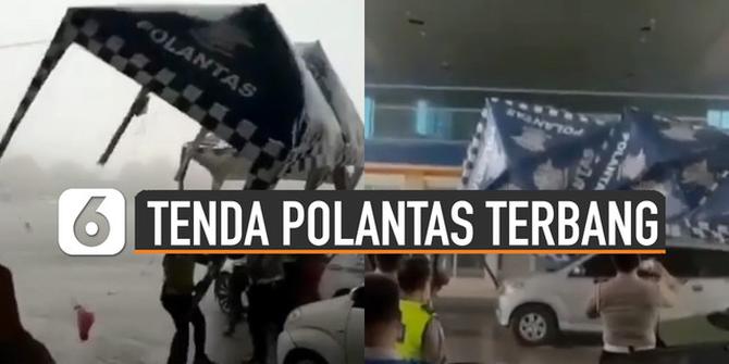 VIDEO: Viral Tenda Polantas Terbang Kena Angin