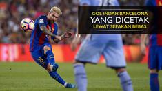 Video kompilasi gol para pemain Barcelona yang dicetak lewat eksekusi tendangan bebas.