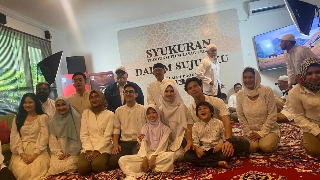 Syukuran produksi Dalam Sujudku sekaligus peresmian rumah produksi Project69 yang digelar di Jakarta, Sabtu (1/2/2025).