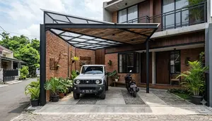9 Model Carport Industrial yang Tidak Terlihat Kaku, Fasad Rumah Makin Estetik