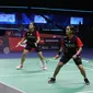 Ganda putri Indonesia Nita Violina Marwah/Lanny Tria Mayasari mengalahkan pasangan Jerman&nbsp;Annabella Jaeger/Leona Michalski pada pertandingan penyisihan Grup A Piala Uber 2022 di Impact Arena, Bangkok, Thailand, Selasa (10/5). (foto: PBSI)