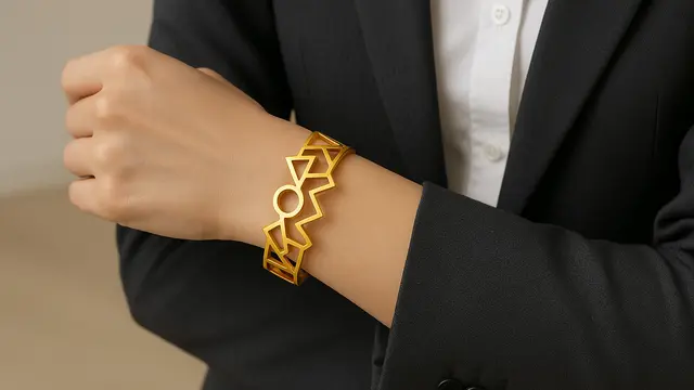 Model Gelang Emas Simple untuk Wanita Karier Modern 2025/Ilustrasi AI