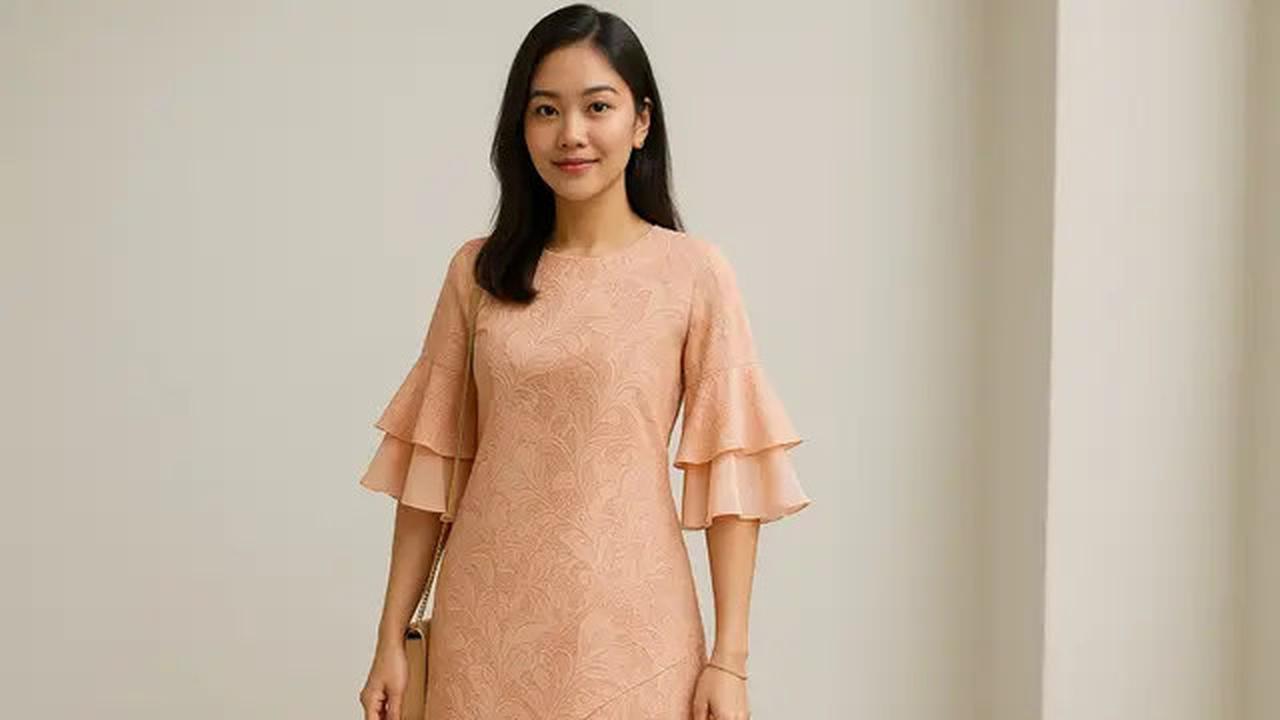 7 Model Batik Lengan Lonceng Dua Tingkat Pastel untuk Kerja, Anggun tapi Tetap Profesional