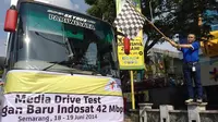 Uji jaringan Indosat di Semarang (Liputan6.com/Denny)