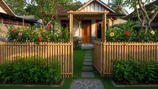 Pagar Bambu Setengah Badan