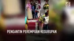 Rekaman video saat pengantin perempuan mengalami kesurupan di kursi pelaminan.