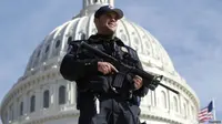 Gedung Capitol di Washington yang dijaga ketat