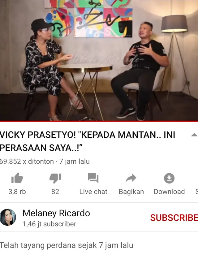 Unggahan Melaney Ricardo. (Foto: YouTube Melaney Ricardo)