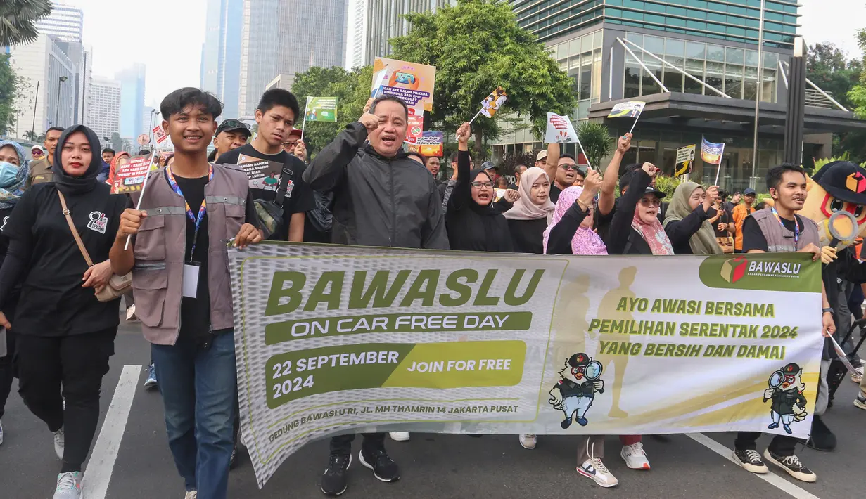 Sosialisasi mengajak masyarakat untuk tetap ikut memilih dan tidak golput. (merdeka.com/Arie Basuki)
