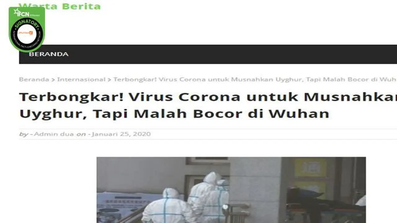 Cek Fakta: Gambar Tangkapan Layar Berita Tentang Virus Corona