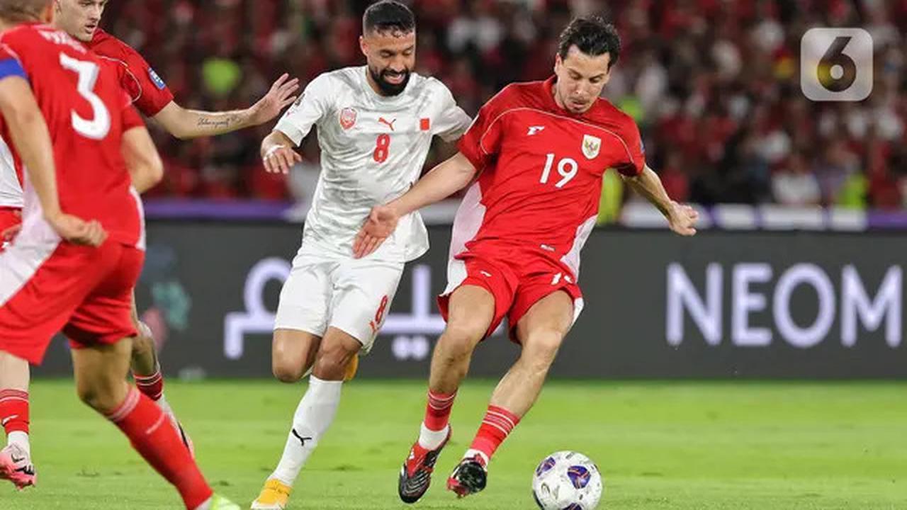 Babak Pertama Usai, Timnas Indonesia Unggul 1-0 atas Bahrain