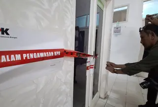 Ruangan di Dinas Kesehatan Lampung Tengah yang beberapa waktu lalu disegel oleh satgas KPK terkait korupsi fee proyek Bupati Ardito Wijaya. Foto : (Liputan6.com/Ardi).