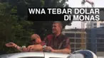 Polisi menindaklanjuti cuitan @indrihast di akun @TMCPoldaMetro terkait aksi dua WNA yang membagi-bagikan dolar di kawasan Monas