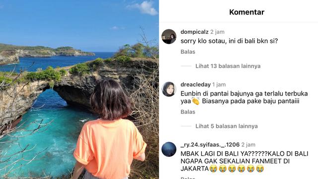 Park Eun Bing, aktris Korea yang membintangi Extraordinary Attorney Woo liburan di Bali. (Dok: IG @eunbining0904 https://www.instagram.com/p/C8Y1FzTRnHn/?igsh=dTU2MnM2YTNlOGhz)