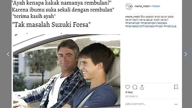 Berbagai hal bisa dijadikan Meme menarik, tidak terkecuali yang berkaitan dengan otomotif.