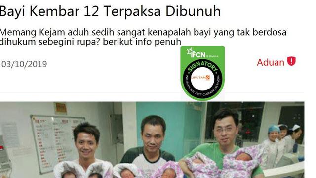 [Cek Fakta] Gambar Tangkapan Layar Foto Bayi Kembar 12
