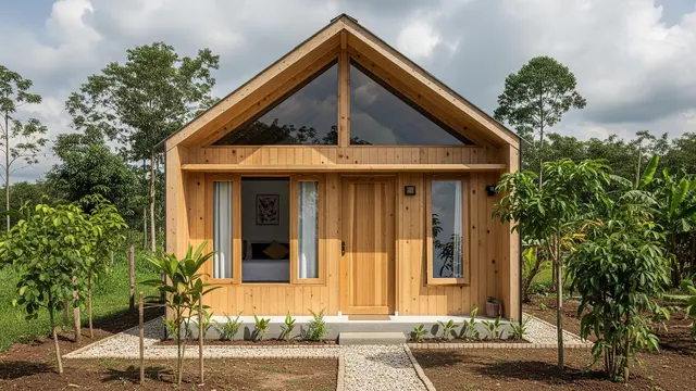Rumah Kayu Sederhana dengan Sentuhan Skandinavia