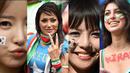 Sederatan fans cantik Asia yang diwakili Iran, Jepang dan Korsel di Piala Dunia 2014, Brasil (AFF Photo)