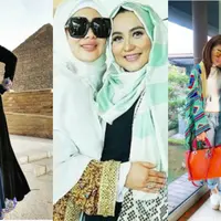 Anniesa Hasibuan dan artis-artis yang memakai baju rancangannya. (dok. Instagram)