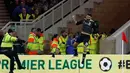 Ekspresi striker Chelsea, Diego Costa, setelah mencetak gol ke gawang Middlesbrough dalam lanjutan Premier League di Stadion Riverside, Middlesbrough, Minggu (20/11/2016). (Action Images via Reuters/Lee Smith)