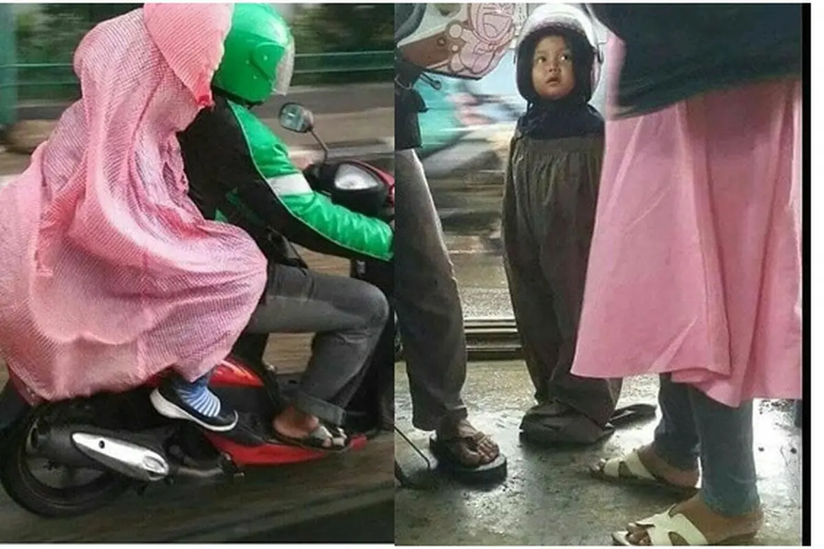Jas hujan nyeleneh (Sumber: Instagram/dramaojol_id)