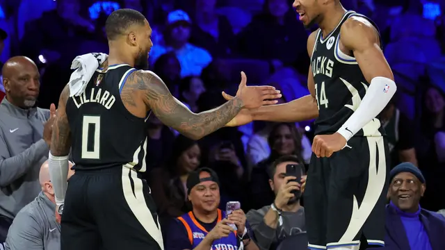 Selebrasi Milwaukee Bucks saat juara NBA Cup 2024