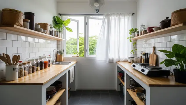 Inspirasi Dapur Kecil yang Tidak Mudah Berjamur di Musim Hujan/Foto: Generated AI