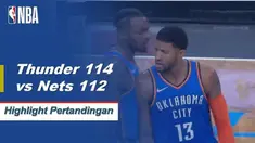 Paul George membayangi triple-double Russell Westbrook dengan 47 poin dan 15 rebound dalam kemenangan 114-112 Thunder atas Nets. Guntur kembali dari defisit 23 poin, menjadikannya kemenangan comeback terbesar dalam sejarah waralaba.