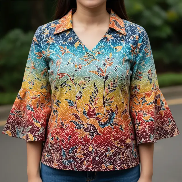 Model Batik Wanita Bell Sleeve