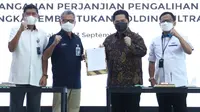 Penandatanganan Perjanjian Pengalihan Saham Dalam Rangka Pembentukan Holding Ultra Mikro, Jakarta, 13 September 2021.