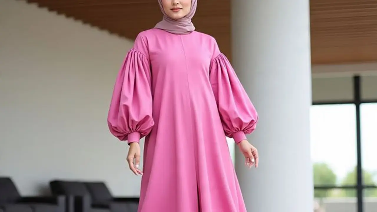 Ilustrasi Gamis (Sumber Gambar: Meta AI)