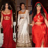 Busana Kim Kardashian di Pernikahan Anant Ambani dan Radhika Merchant. [@kimkardashian]