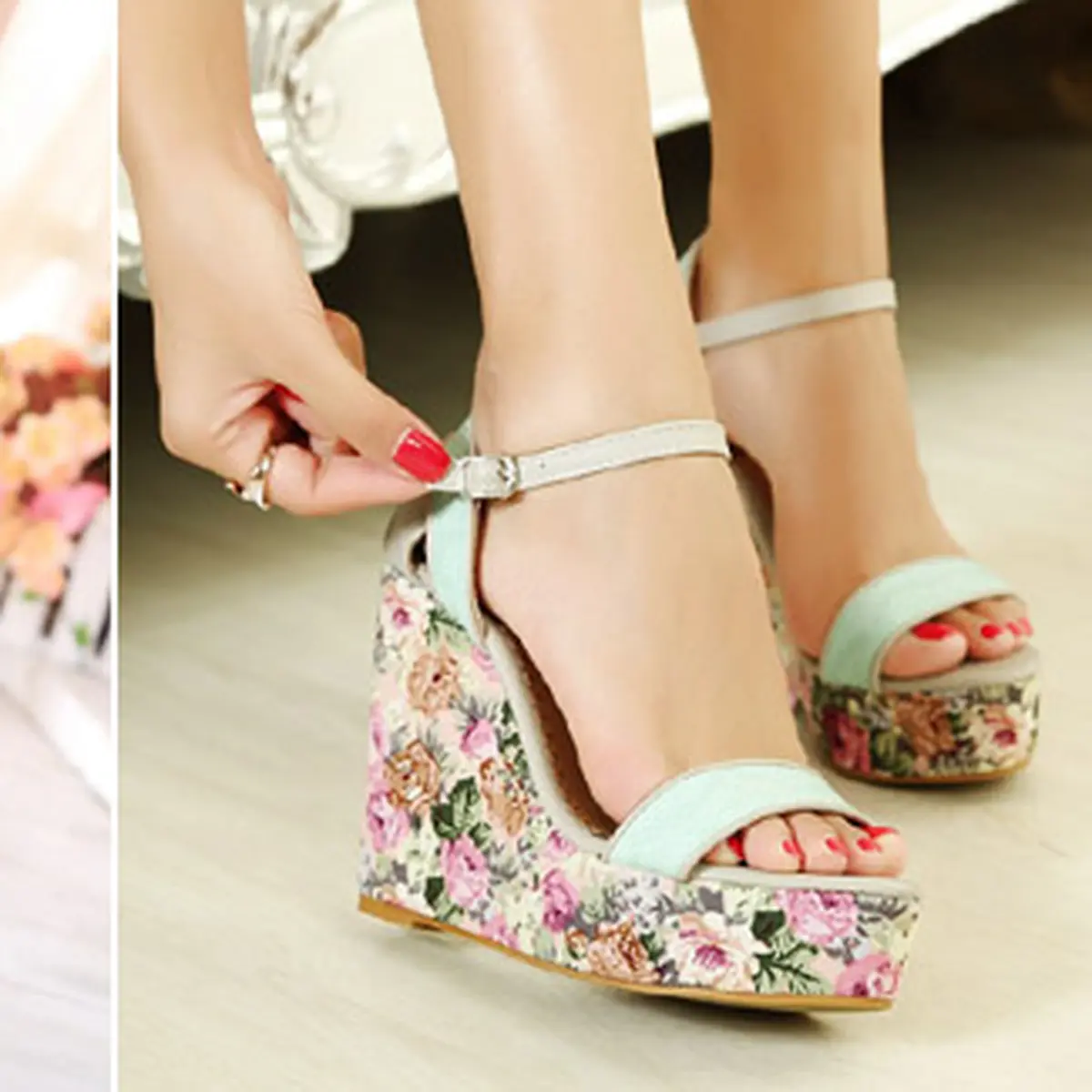 Sepatu wedges cheap