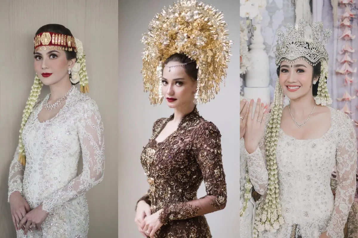 Definisi Bestie Sehati, Jessica Mila, Enzy Storia, dan Febby Rastanty Kompak Pakai Kebaya Pengantin Rancangan Desainer yang Sama