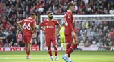 Mohamed Salah dan kawan-kawan di luar dugaan kalah 0-1 dari Nottingham Forest pada pekan keempat Liga Inggris di Stadion Anfield, Sabtu (14/9/2024). (AP Photo/Rui Vieira)